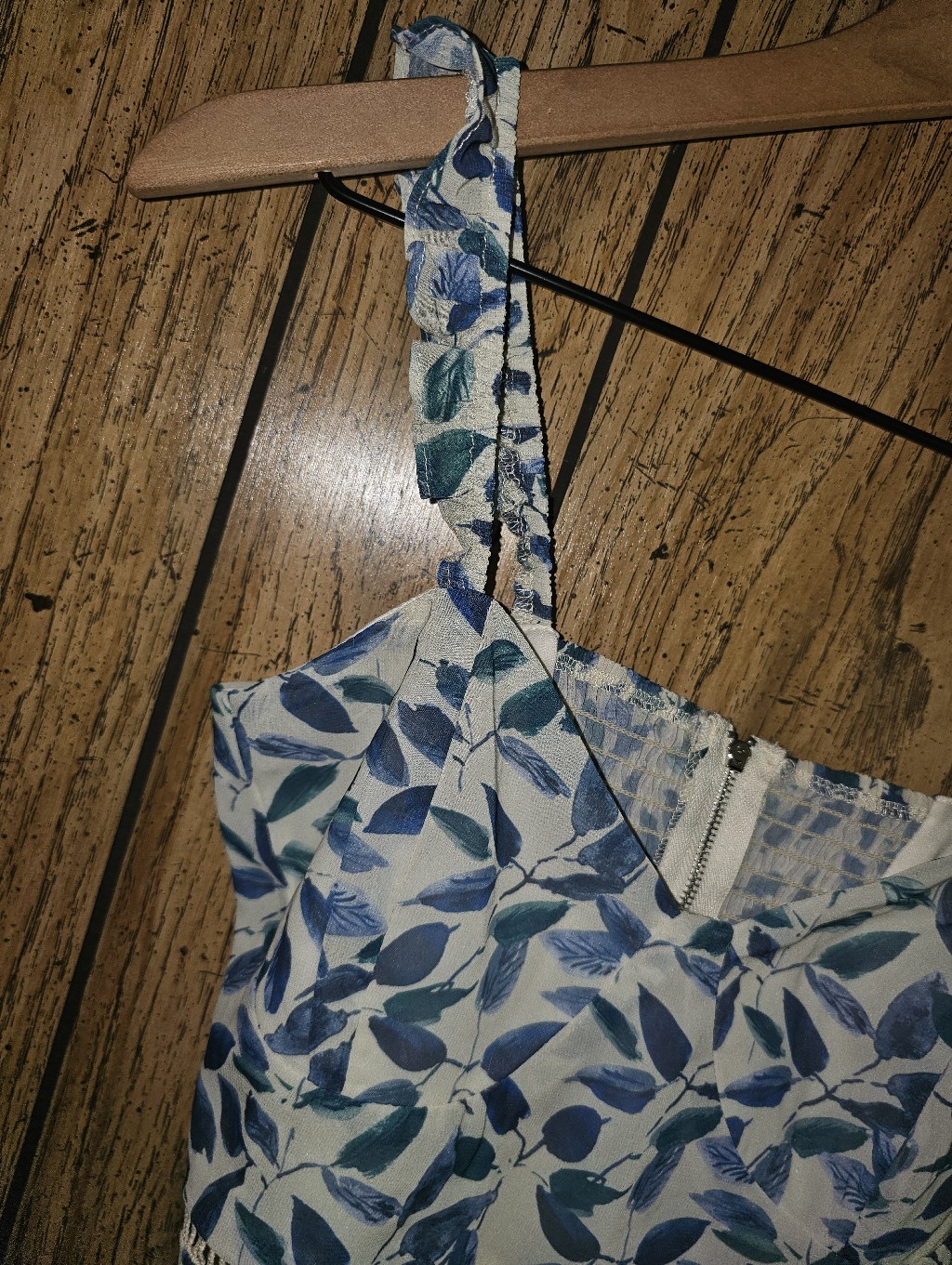 Nwt Kendall & Kylie Jenner Bustier Crop Top In Indigo Tropical - Small — image 4 of 8